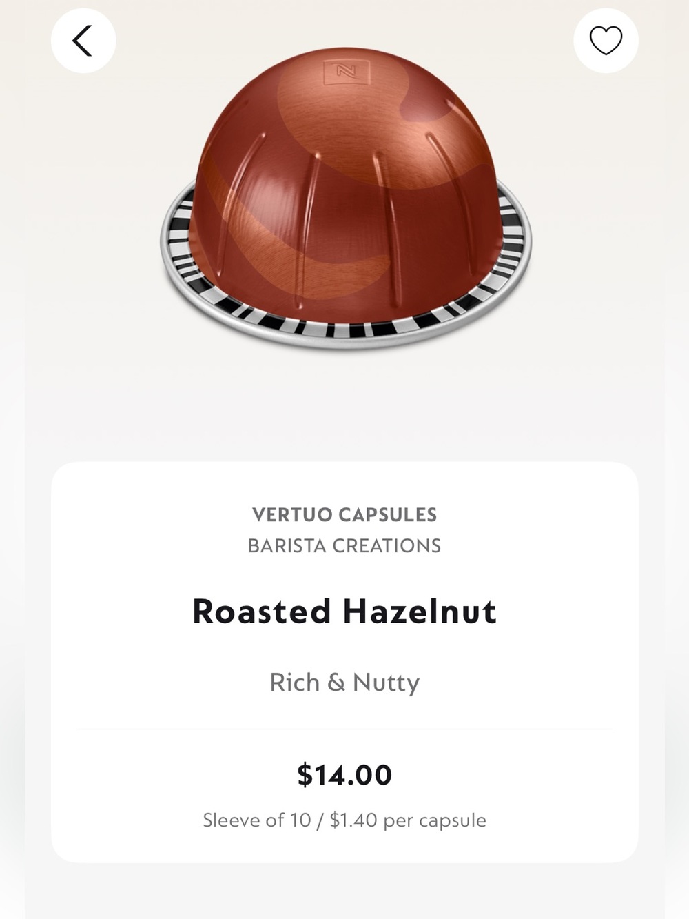 15 roasted hazelnut Nespresso vertuo pods